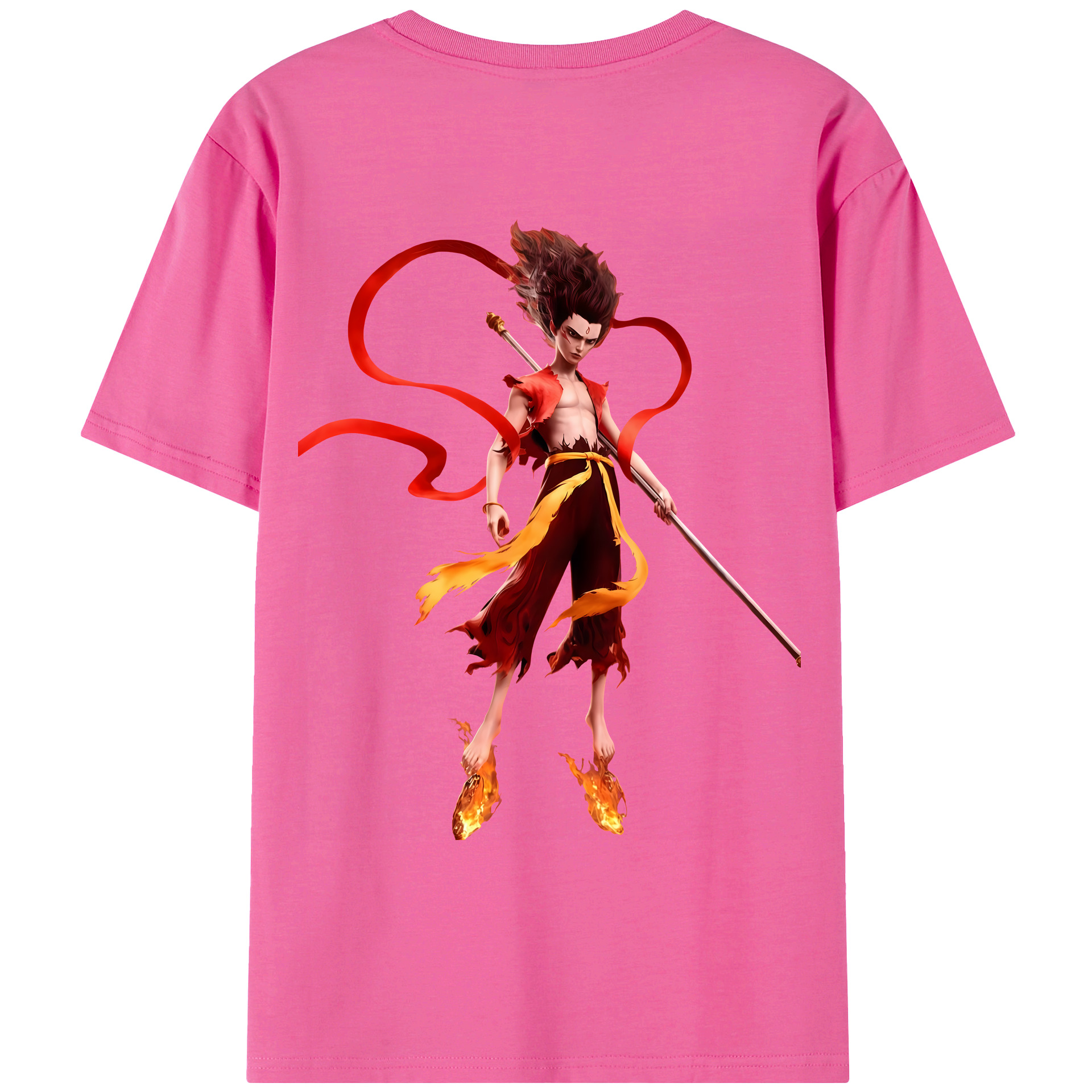 （画像用） Ne Zha 2 ナタ 魔童の大暴れ レディース半袖Tシャツ(バックプリント)